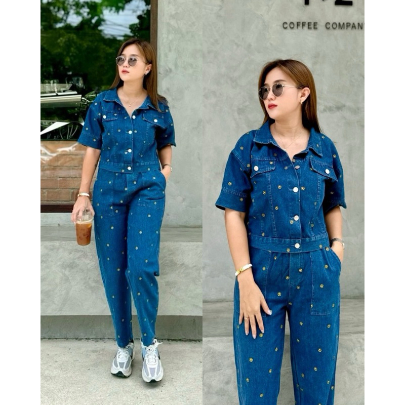 READY MEE_U 010 SMILE DENIM LONG SET BKK