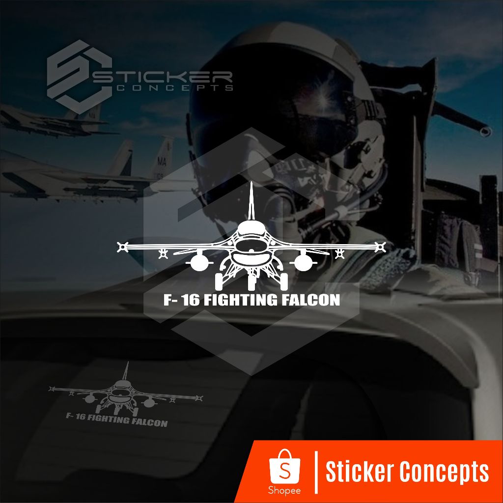 F-16 สติ๊กเกอร์เครื่องบินรบ Fighting Falcon | ตัดสติ๊กเกอร์