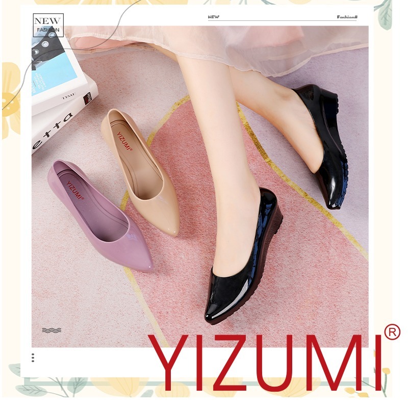 รองเท้าเวดจ์เจลลี่สําหรับผู้หญิง | Yizumi รองเท้าทํางานผู้หญิง L5005