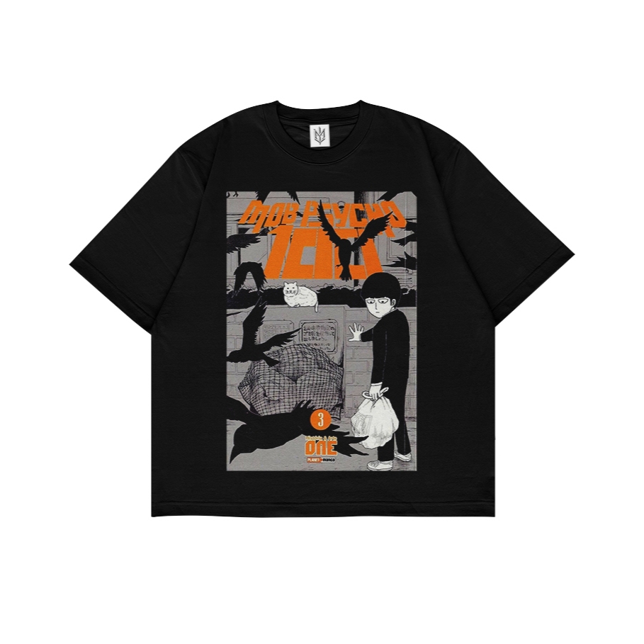 เสื้อยืด MOBI PSYCHO 100 VOLUME 3 ANIME | เสื้อยืด OVERSIZE สีดําสไตล์ Y2K VINTAGE BOOTLEG GRUNGE | 