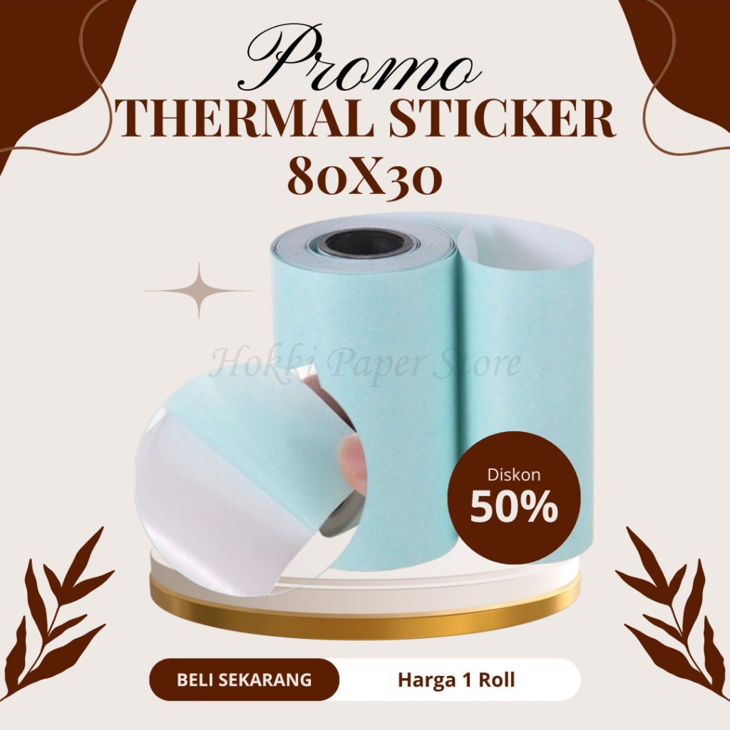 THERMAL LABEL STICKER 80MM THERMALT PRINTER LABEL STICKER 80X30 80MM BLUETOOTH PAPERANG PREMIUM