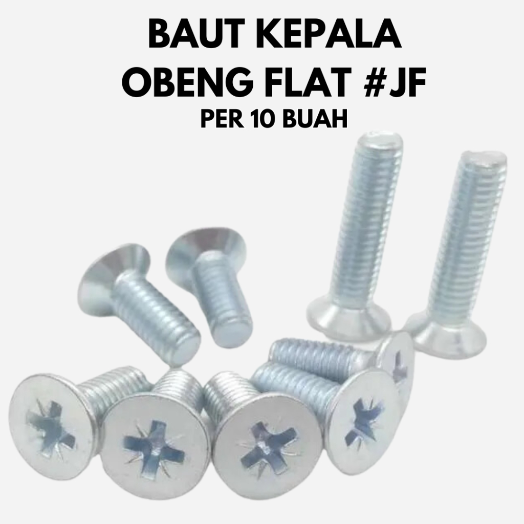 ต่อ 10 ชิ้น JF M Bolts 10 x 40 มม. ไขควงหัว Bolts Plus แบนชุบสังกะสีอิเล็กทรอนิกส์ Fastener เฟอร์นิเ