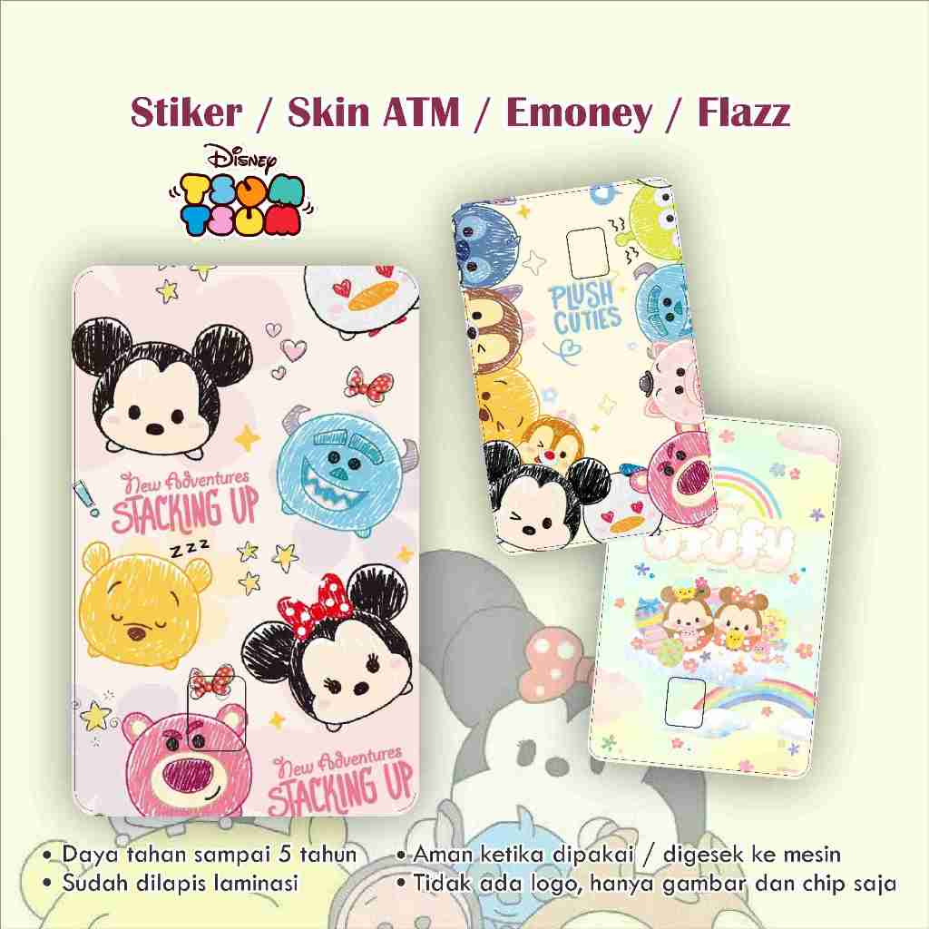 สติ๊กเกอร์ ATM Tsum-Tsum / Garskin / ATM Card Skin / Emoney / Flazz