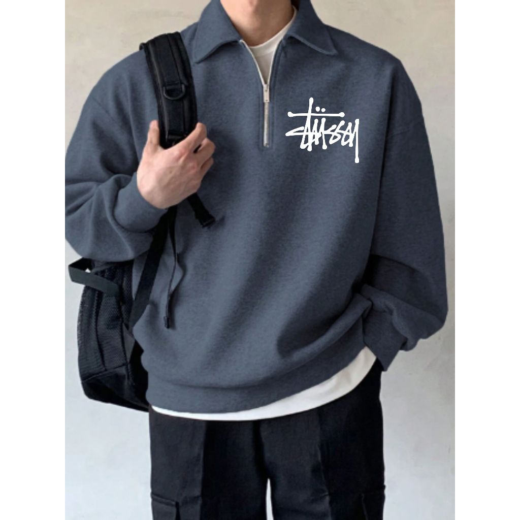 RUGBY SWEATER DISTRO RUGBY BASIC DAILY STYLE SWETER COLLAR SWETER เสื้อสเวตเตอร์ผู้ชาย