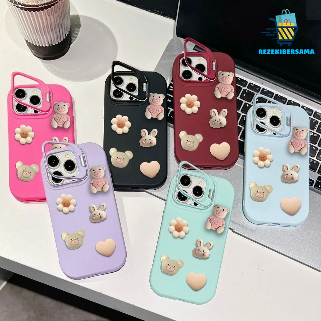 GC99 SOFTCASE 3D PIG สําหรับ IPHONE 13 14 15 PLUS PRO PROMAX RB10060