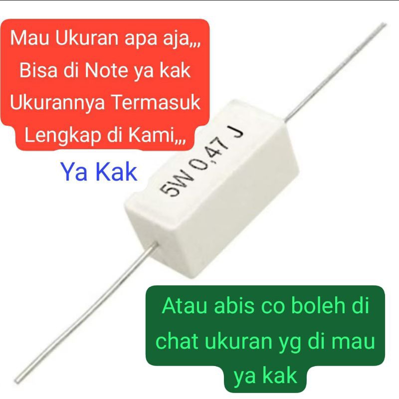 RESISTOR 5W-0.47 OHM 5W 0.47ohm WESTAN COMPONENT FUSE CHALK