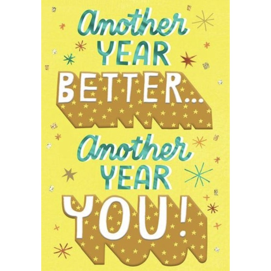 การ์ด GREETING- HALLMARK- ETHER YEAR BETTER- ETHER YOU- การ์ดวันเกิด