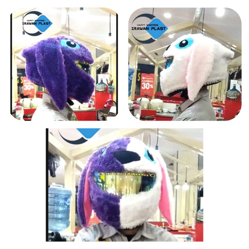 Putih Bon stitch ผ้าคลุมหมวกกันน็อค - สีขาว