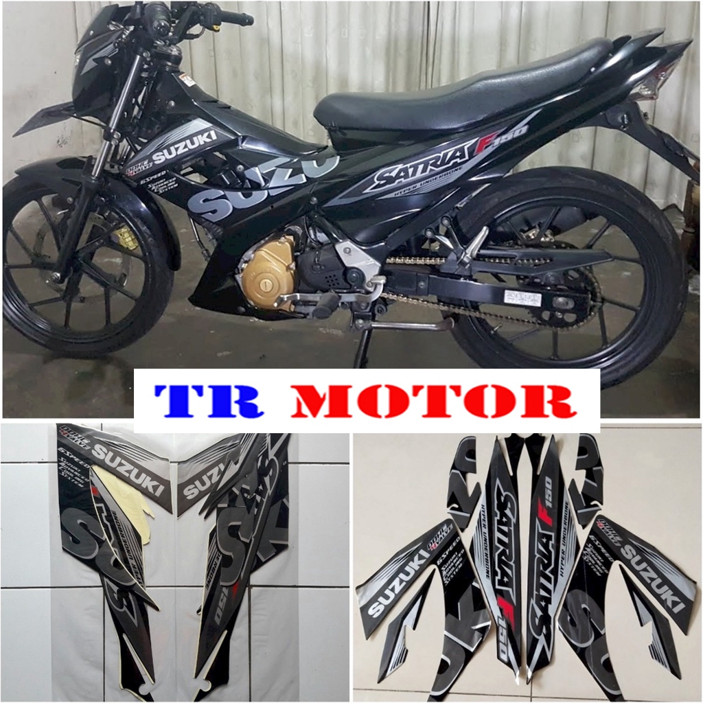 สติ๊กเกอร์ Striping เสา suzuki satria fu f 150 2015 สีดํา เต็มรายการ มาตรฐาน body