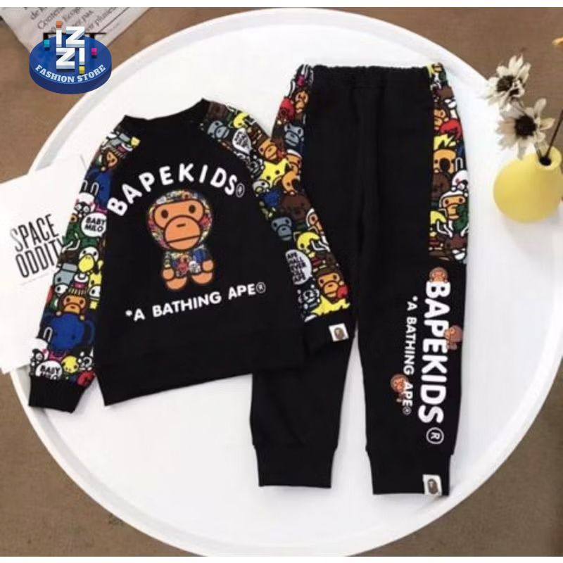 เสื้อสเวตเตอร์แขนยาวสําหรับเด็ก Bape สําหรับเด็กอายุ 1-5 ปี IZZI FASHION STORE