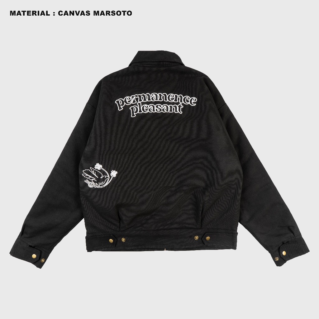 Magma Work Jacket ผ้าใบ Marsoto สีดํา 01 Magma เครื่องแต่งกายเสื้อแจ็คเก็ตสีดํา
