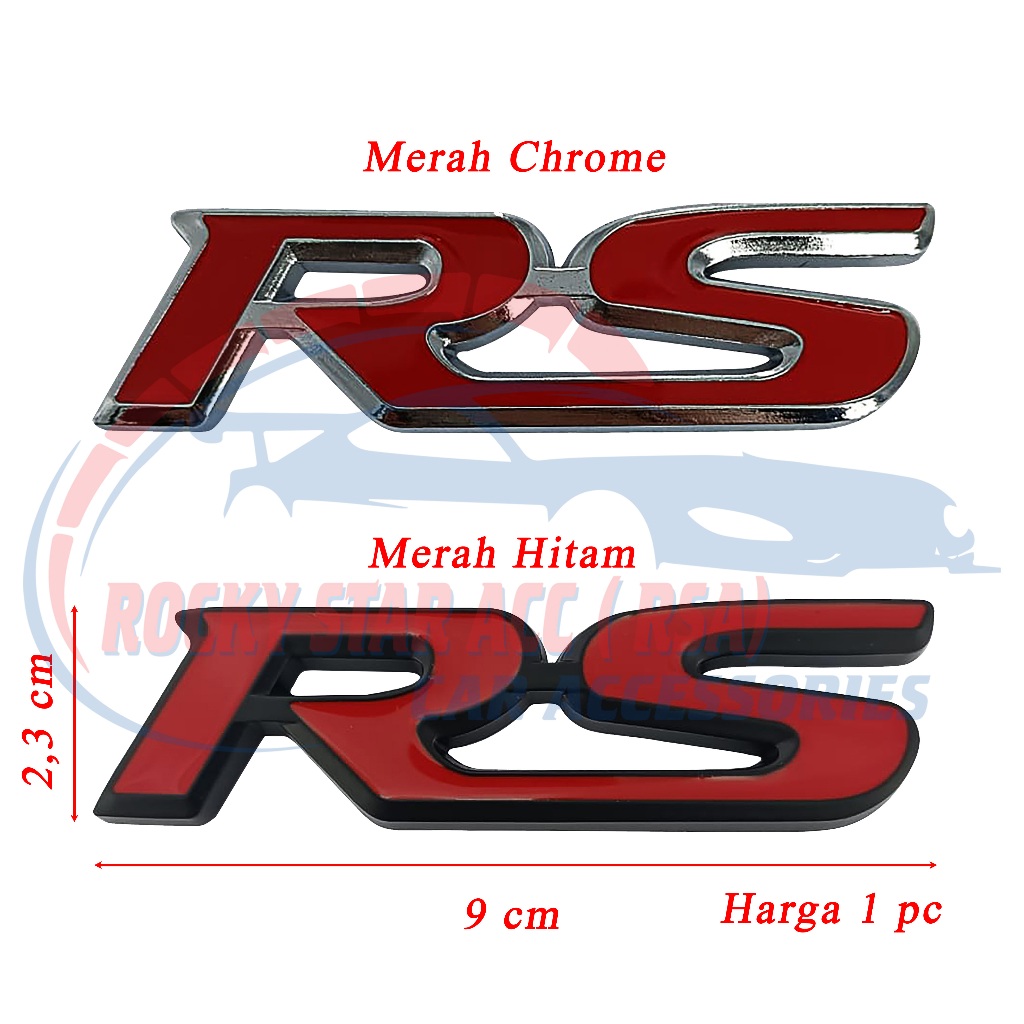 RS Metal Logo Car Emblem Variations