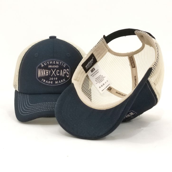 Wankbay Caps Authentic Trucker Cotton Egyptian Blue