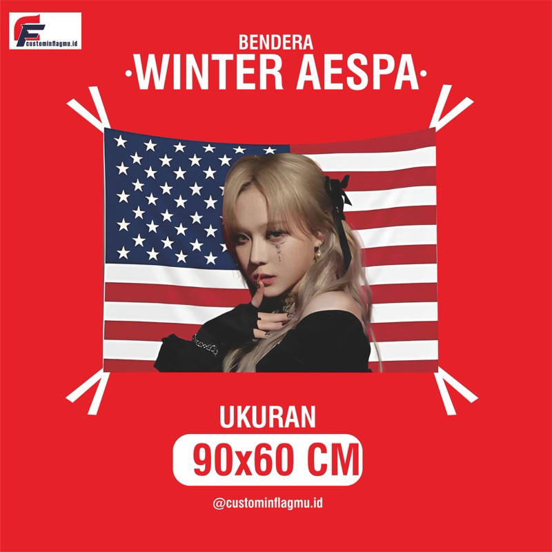 American Kpop Flag American Flag ฤดูหนาวไอดอล aespa