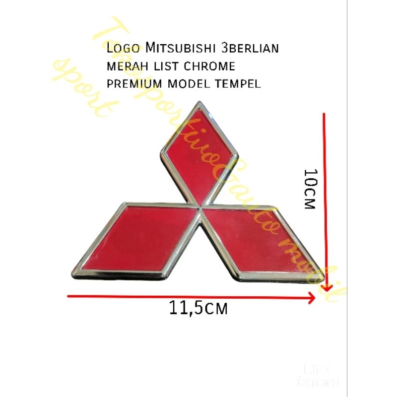 Merah Mitsubishi EMBLEM LOGO 3 Diamond FUSO CANTER สีแดง CHROME LIST