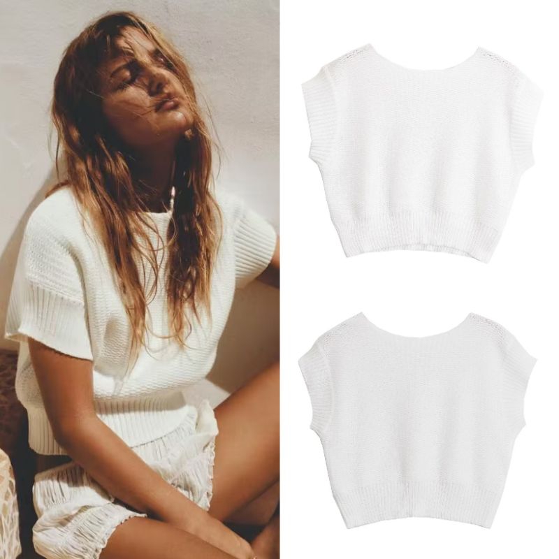 เสื้อถักลําลองสีขาว 75428 (เผชิญ)