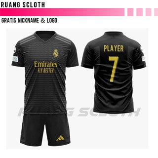 เสื้อกีฬาแขนสั้น ลายทีม Madrid Away Jersey 2023/2024 ชุดเยือน สําหรับผู้ชาย