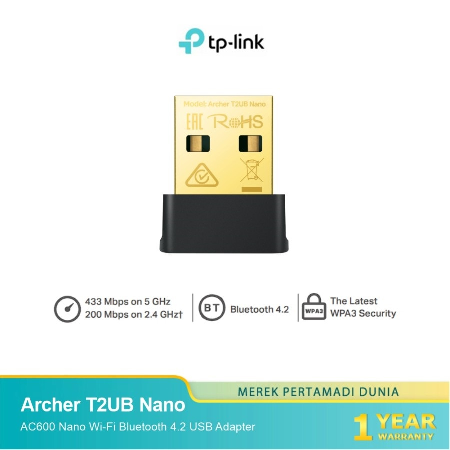 TP-LINK ARCHER T2UB NANO AC600 BLUETOOTH WIFI 4.2 อะแดปเตอร์ USB