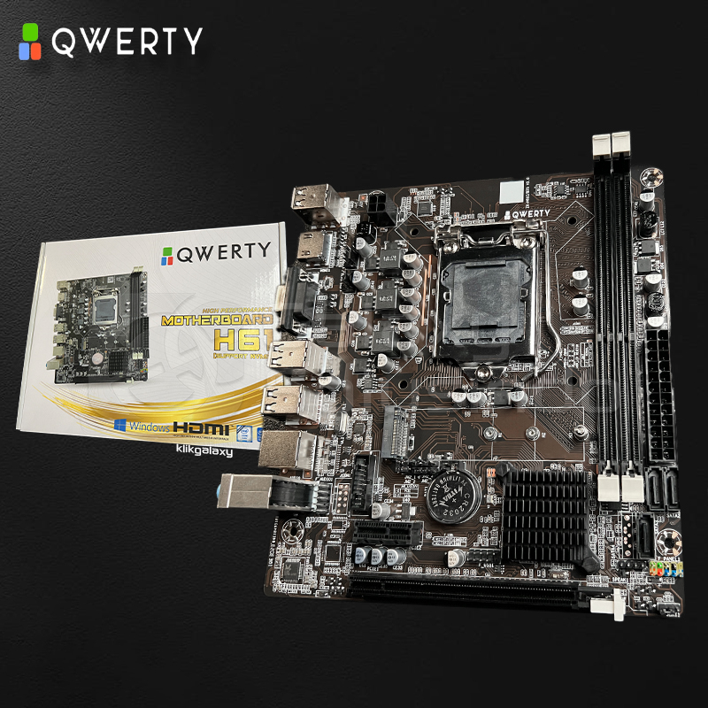 QWERTY H61 เมนบอร์ด Intel LGA1155 DDR3 NVMe