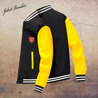 เสื้อแจ็กเก็ตเบสบอล มีซิป พรีเมี่ยม ลายโลโก้ arsenal สําหรับผู้ชาย