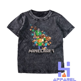 เสื้อยืด ลาย Minecraf WASHED สําหรับเด็ก