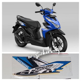 สติกเกอร์ติดตัวถัง สีฟ้า สีดํา สําหรับ Honda Beat 2023