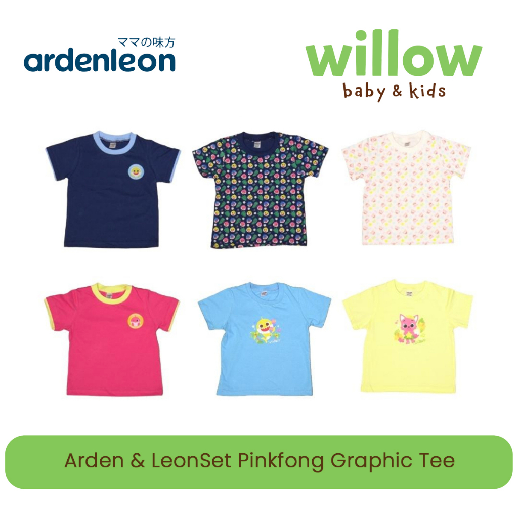เสื้อยืดเด็ก - Arden & Leon Set Pinkfong Graphic Baby Shark