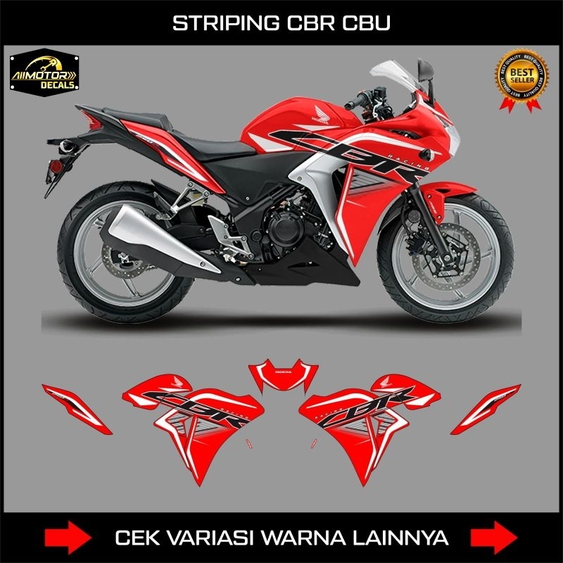 Honda Cbr 250R Cbu Graphic Racing Striping Sticker / Cbr 250 R Cbu 2011 2012 2013 Motorcycle Decal / Cbr250r SemiFull Sticker / Honda Cbr 250cc Variation List Skotlet / Stock Decals