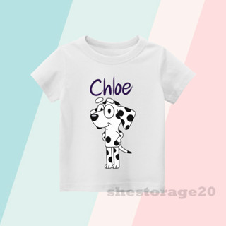 เสื้อยืด พิมพ์ลายการ์ตูน CHLOE สีฟ้า สําหรับเด็ก