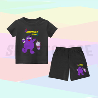 ชุดเสื้อยืด และกางเกงขาสั้น พิมพ์ลาย MCD GRIMACE SHAKE สําหรับเด็ก