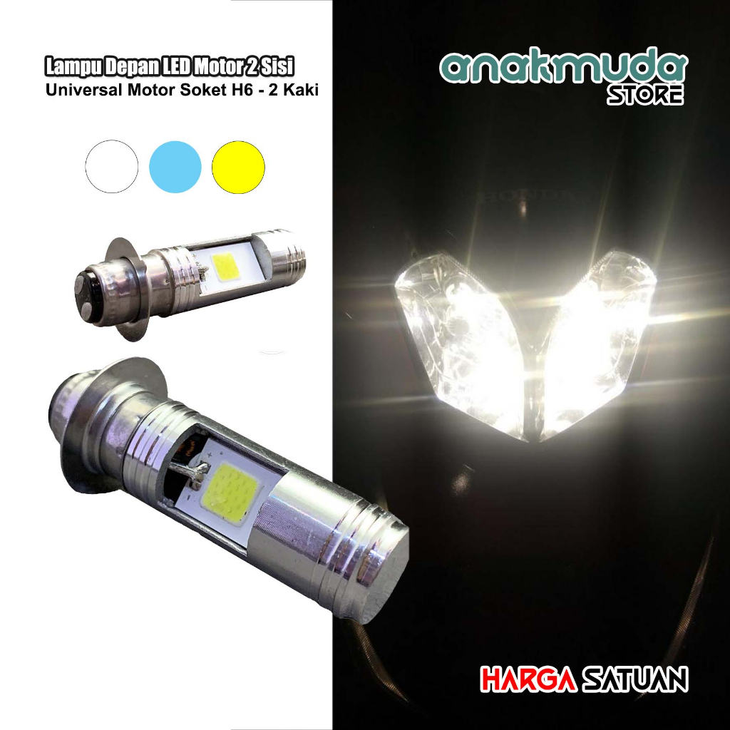 (LM6) H6 ไฟหน้า LED 2 ด้าน Variation สําหรับ Supra X125 Revo Jupiter Z Mx Beat Mio Fino Satria FU รถ