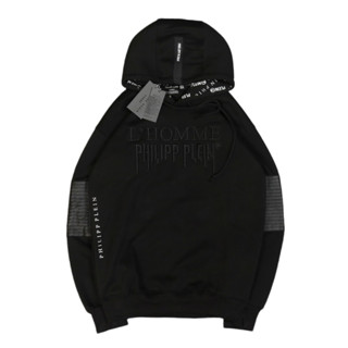 เสื้อแจ็กเก็ต มีฮู้ด ลาย Philipp PLEIN BLACK ON BLACK