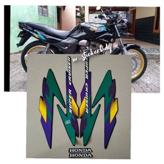 Hitam HIJAU สติกเกอร์ติดตัวถัง ลาย Honda Tiger 1997 สีดํา สีเขียว