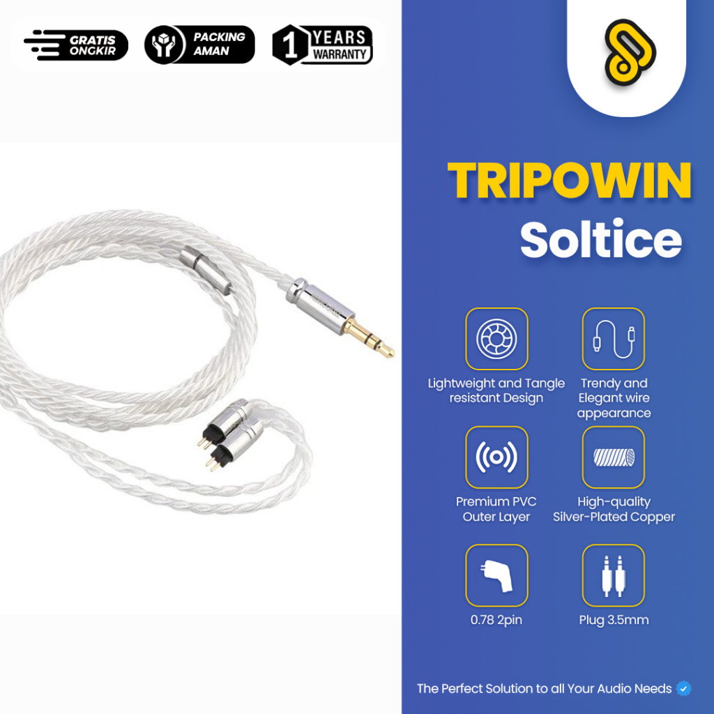 TRIPOWIN SOLSTICE 26AWG 4-core สายอัพเกรด IEM ทองแดงชุบเงิน