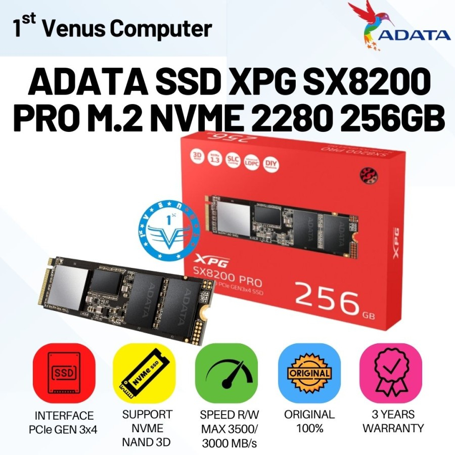 SSD NVME ADATA XPG SX8200NP PRO 256GB M2 2280 ADATA SSD NVME / MEM31-AD