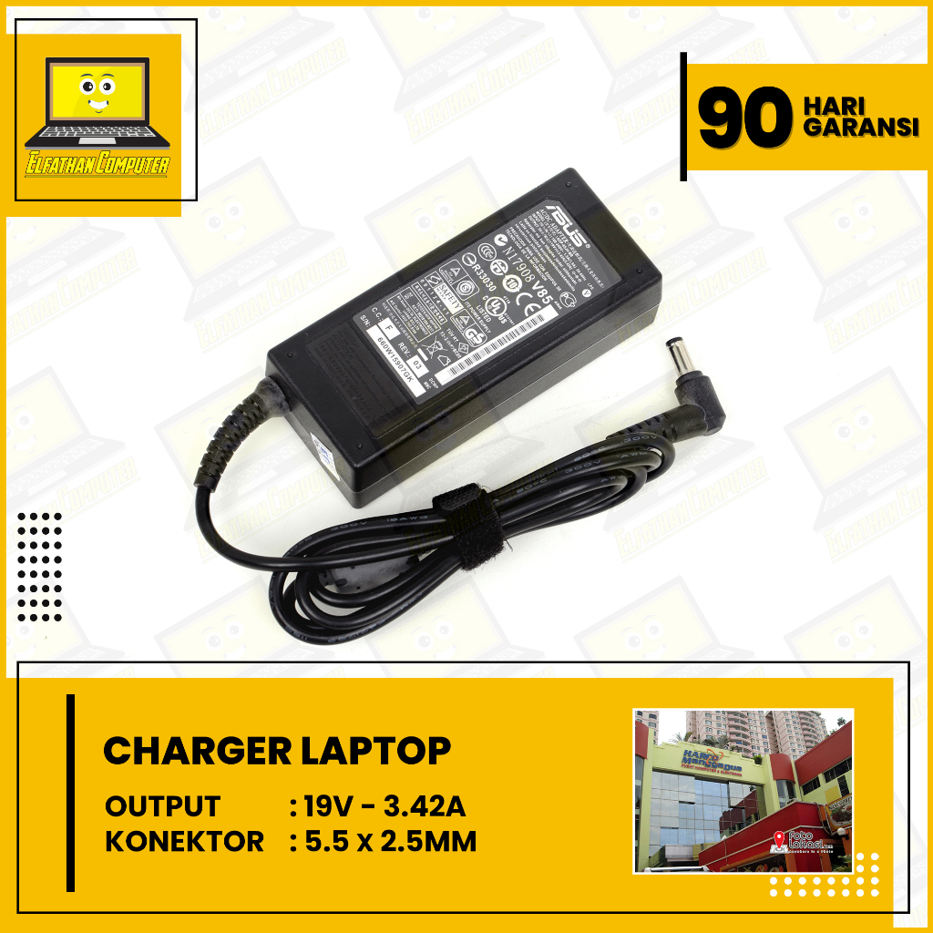 Asus A45V X44H A46V K43S A43S A42F K42F 60Watt แล็ปท็อปชาร์จ (5.5*2.5 มม.)