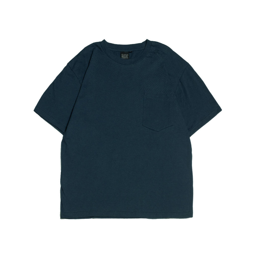 Cotton Goods Oversize Pocket 30s Yosey Navy Oversize Tees