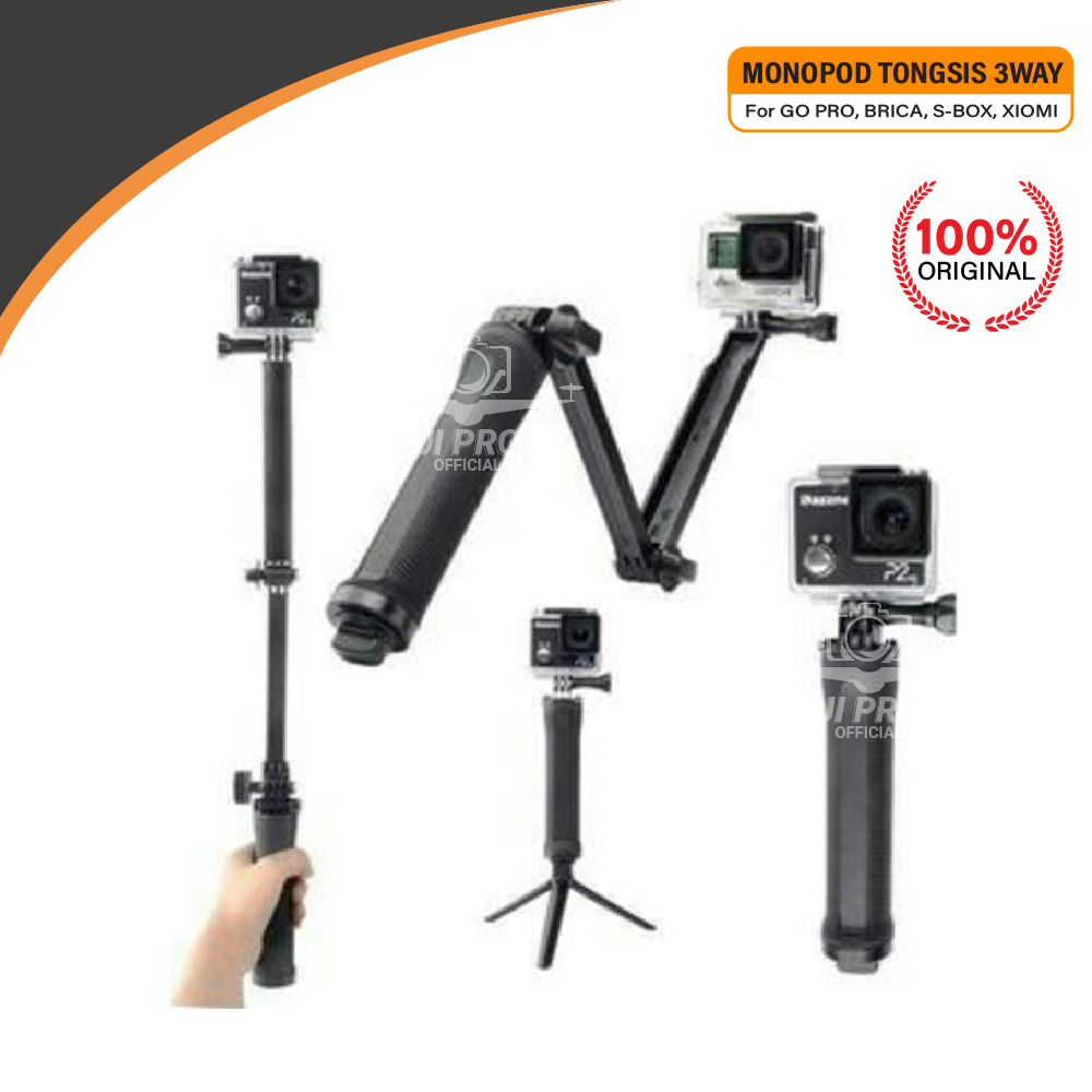 MONOPD TONGSIS 3WAY - TONGSIS 3WAY GOPRO-BRICA-SBOX-ACTION CAM-XIAOMI