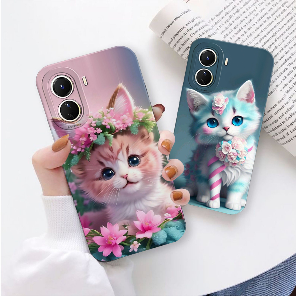 HP Vivo Y16 4G 2023 Softcase with Cute Cat Motif - Cute Cat - Phone Case - Last Case - Cool Case - V