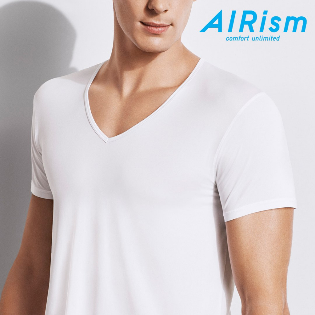 [PreLoved] เสื้อยืดแขนสั้นคอวี UNIQLO AIRism