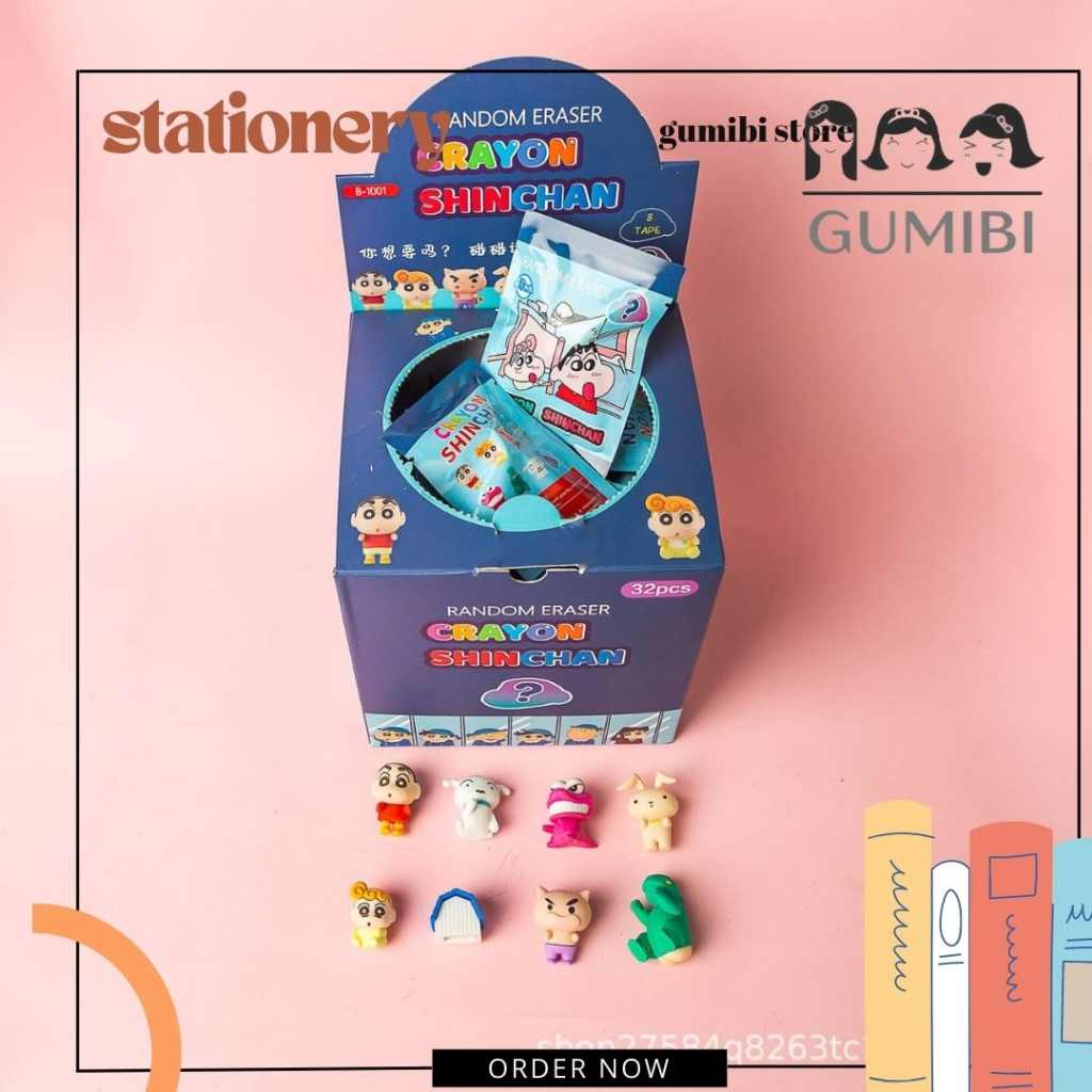 Sinchan Stip Blind Box Mystery Eraser หน่วยพังพอน