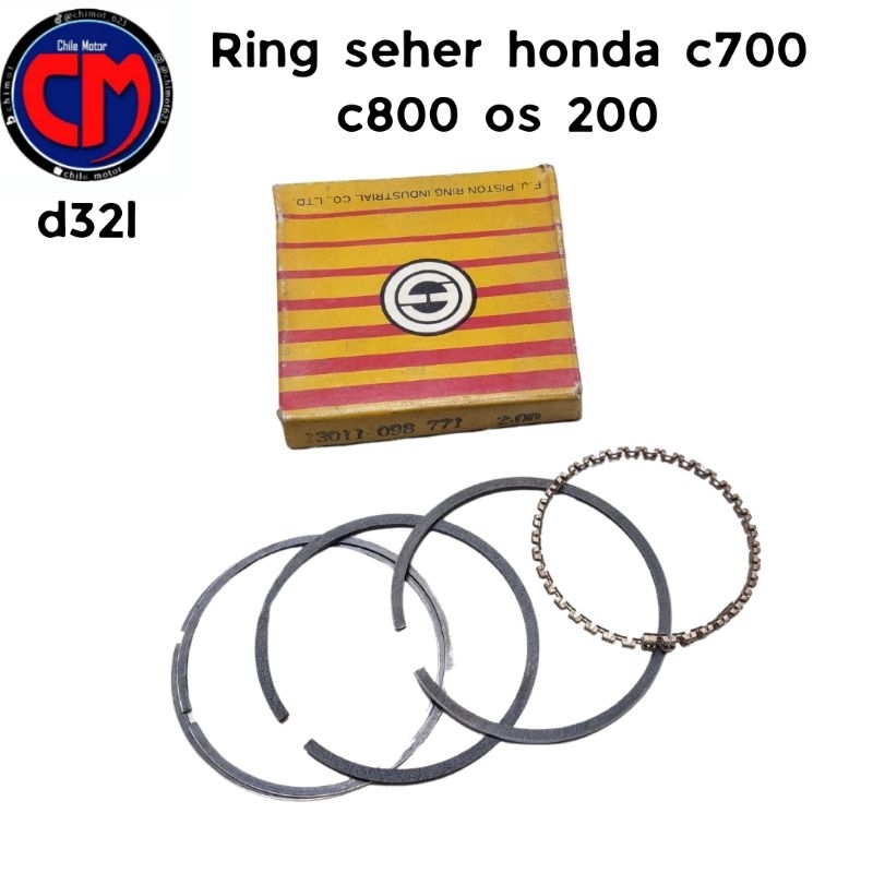 แหวนลูกสูบ Honda C700 C800 Super Cup Oz 200 Nos d32L