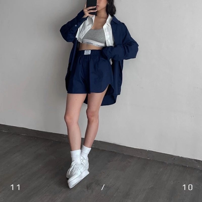 ANP - 11/10 MILES OVERSIZED SHIRT MIDNIGHT NAVY [ใหม่พร้อมแท็ก]