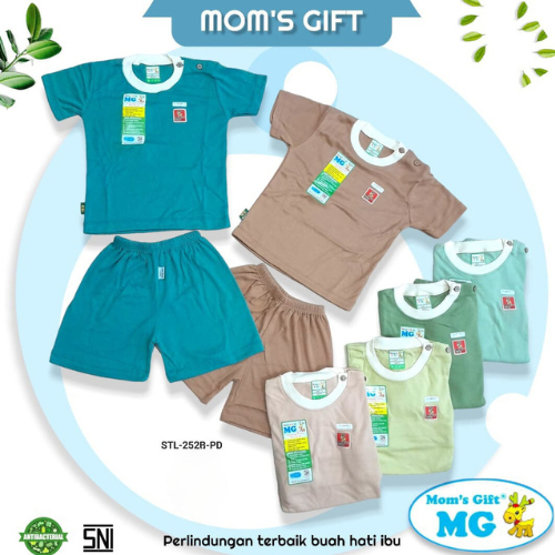 ของขวัญคุณแม่ ประกอบด้วยชุดเด็ก 3 ชุด Unisex สั้นปุ่มธรรมดาไหล่ O คอ STL 252B PD