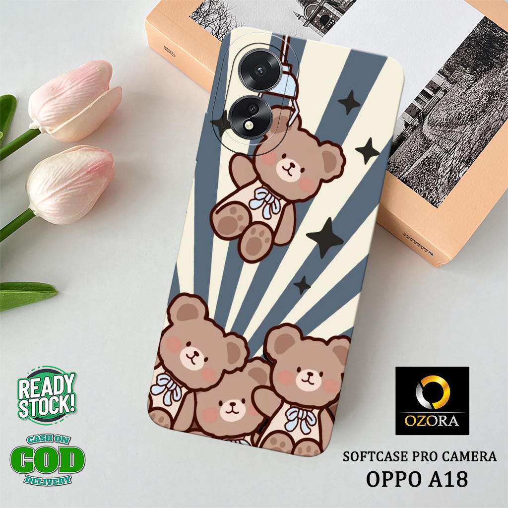 Ozora - ล่าสุด OPPO A18 Hp Softcase - เคสแฟชั่นการ์ตูนน่ารัก - OPPO A18 2023 Case - OPPO A18 Hp Case - Hp Case - Hp ซิลิโคน - Hp Cover - เคสน่ารัก - Hardcase - อุปกรณ์เสริมโทรศัพท์มือถือ - Softcase Pro กล้อง