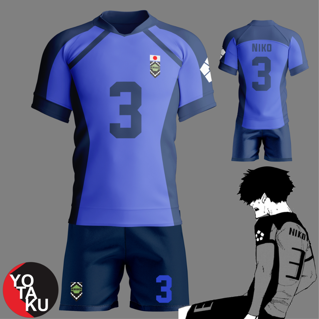 เสื้อคอสเพลย์อะนิเมะ Blue Lock Ikki Niko Team Eleven Team 11 ครบชุด YOTACOS