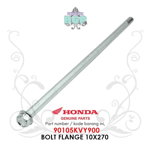 90105KVY900 - Beat คาร์บูเรเตอร์เพลา Bolt (10X270 หน้าแปลน Bolt) Original AHM กรอบเพลา Bolt