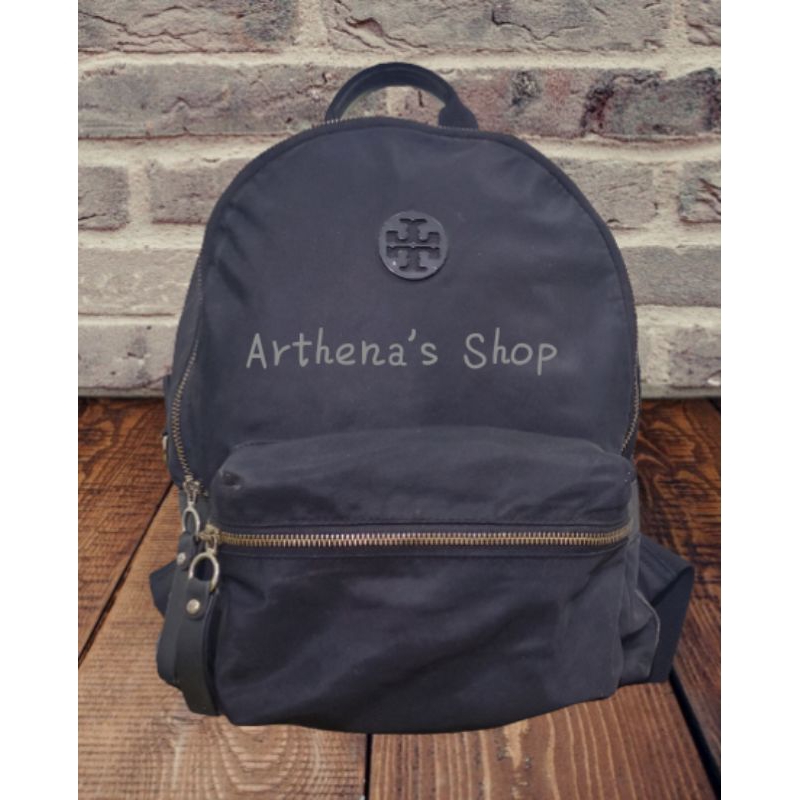 T0ry Burch (Tortortortortortor) กระเป๋าเป้สะพายหลัง ไนล่อน ผสมหนัง (oriBal-Zipper)