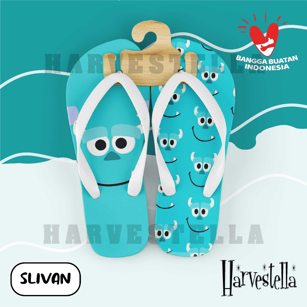 [FLIP-FLIP SANDALS V2] Monster Slinda Harvestella Casual Beach Sandals Sponge Motif ไม่ใช่ยางเด็กผู้
