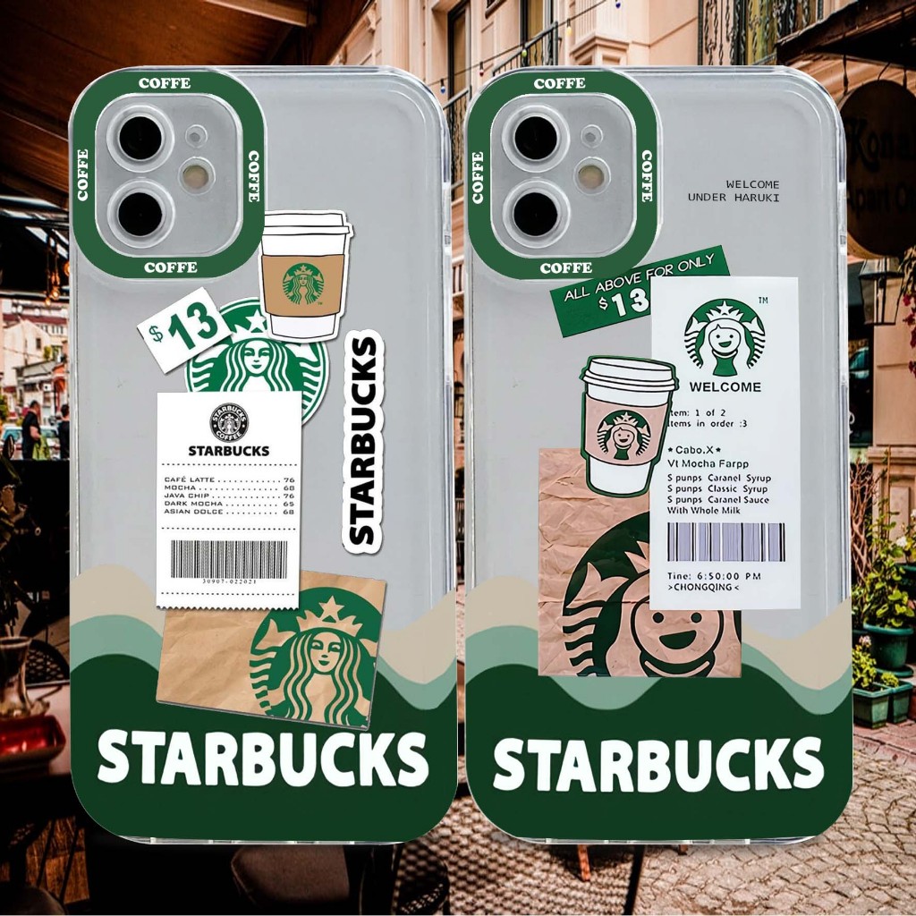 DY-256 เคสใสสําหรับโทรศัพท์มือถือ IPHONE 11 ทุกประเภท STARBUCKS COFFEE MOTIF